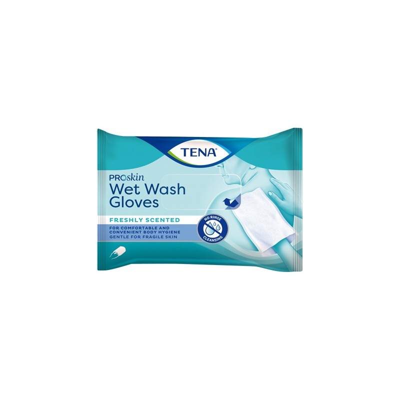 TENA Wet Wash Gloves ProSkin : Gants sans rinçage