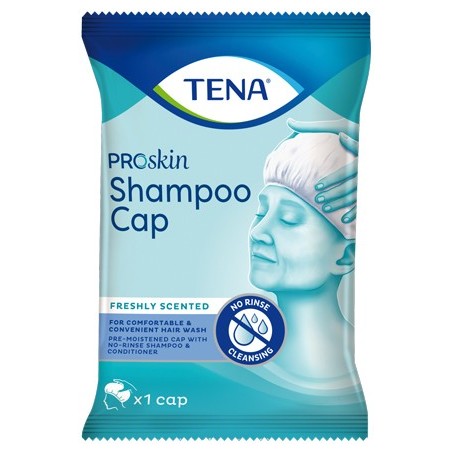 TENA Shampoo Cap ProSkin : Coiffe lavante sans rinçage