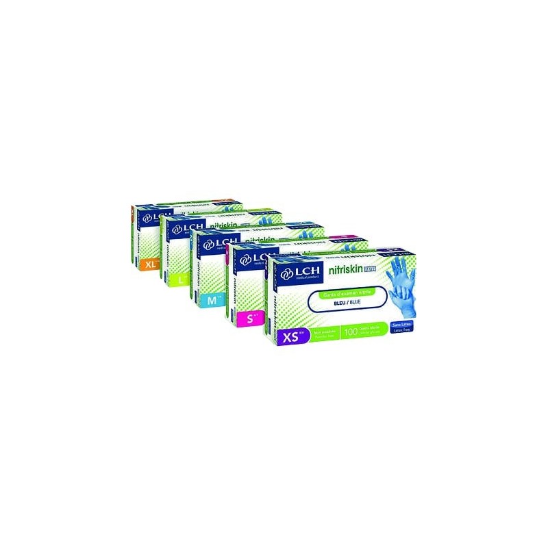 Gants d'examen nitrile Nitriskin free blue evolution