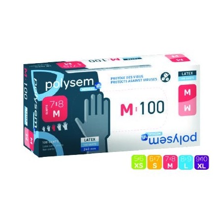 Gants latex non poudrés POLYSEM