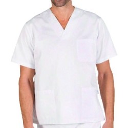 Tunique taille élastique coton unisexe blanc