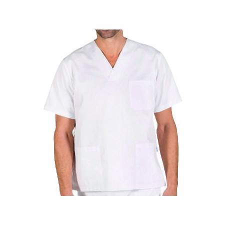 Tunique taille élastique coton unisexe blanc