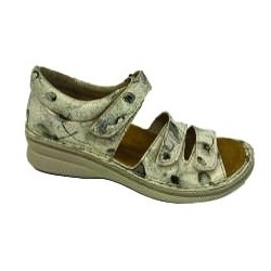 Sandale cuir beige à très grande ouverture