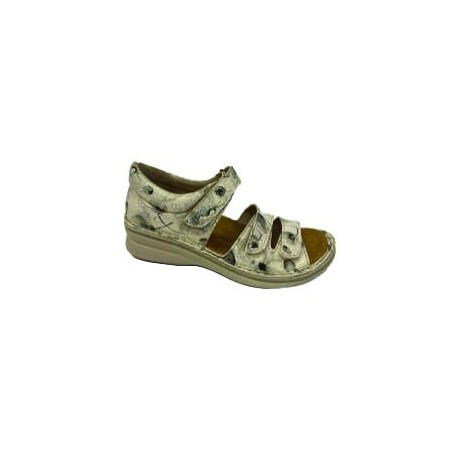 Sandale cuir beige à très grande ouverture